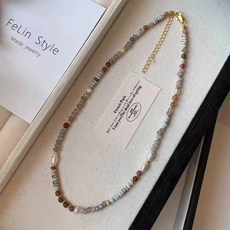 שרשרת קריסטל ופנינים · ORA STYLE — איכות נבחרת · משלוח לכל הארץ