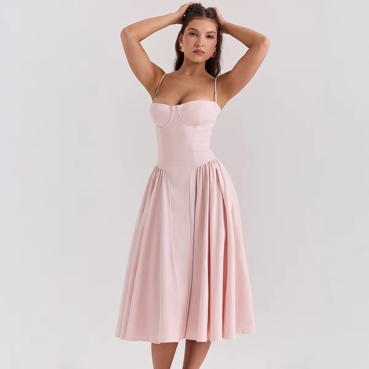 שמלת מידי פרחונית עם מחוך · ORA STYLE — איכות נבחרת · משלוח לכל הארץ